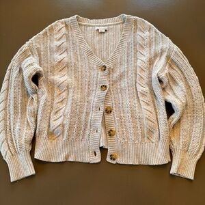 Cupcakes & Cashmere Gray Button Up Knit Cardigan